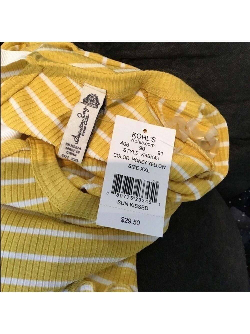 American Rag cropped short sleeve tee Woman’s Juniors size XXL stripes - Picture 6 of 14